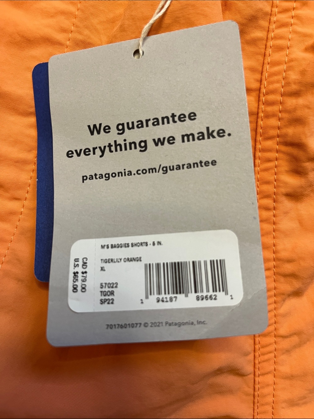 NWT Patagonia Men’s Baggies 5 Inch Shorts Tigerlily Orange Size XL - Picture 3 of 11